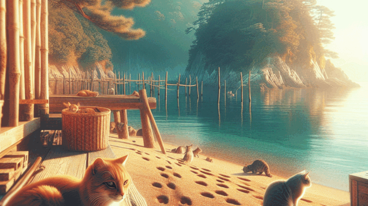 猫の島、瀬戸内の静寂：潮風と猫の足跡、忘れられた時間