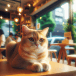 表参道、猫のカフェ：失われた時間と琥珀色の瞳の物語