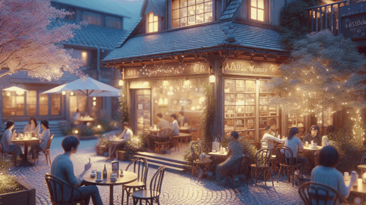 黄昏時の喫茶店「琥珀色の追憶」：ノスタルジックな時間、記憶の万華鏡