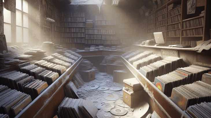 忘れられたレコード店「追憶の音色」: 埃まみれのLP、過ぎ去りし日のメロディー