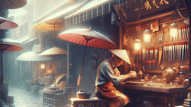 路地裏の傘修理店「雨上がりのシンフォニー」：職人の手、思い出の旋律