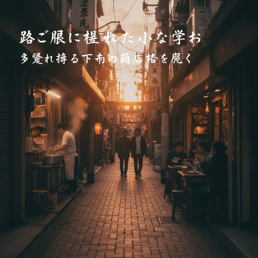 路地裏で見つけた小さな営み：夕暮れ迫る下町の商店街を歩く