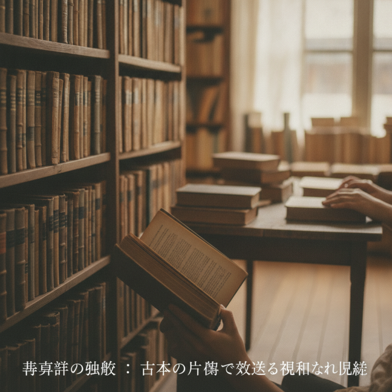 背表紙の沈黙：古本屋の片隅で交差する見知らぬ視線