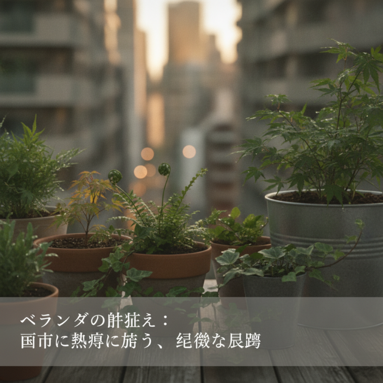 ベランダの鉢植え：都市の熱病に抗う、緑の微かな反響