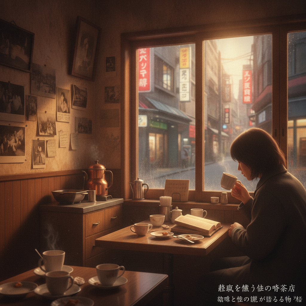 静寂を纏う街の喫茶店：珈琲と壁の記憶が語る物語