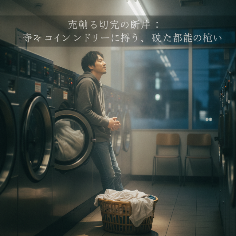 回転する日常の断片：深夜コインランドリーに漂う、乾いた希望の匂い
