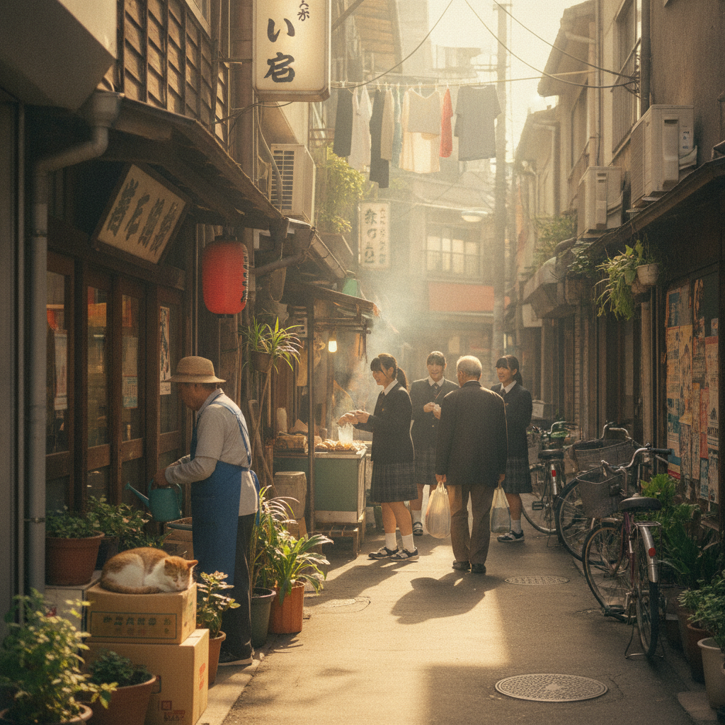 地元の裏路地で見つけた、昼下がりの商店街に息づく穏やかな暮らしの音