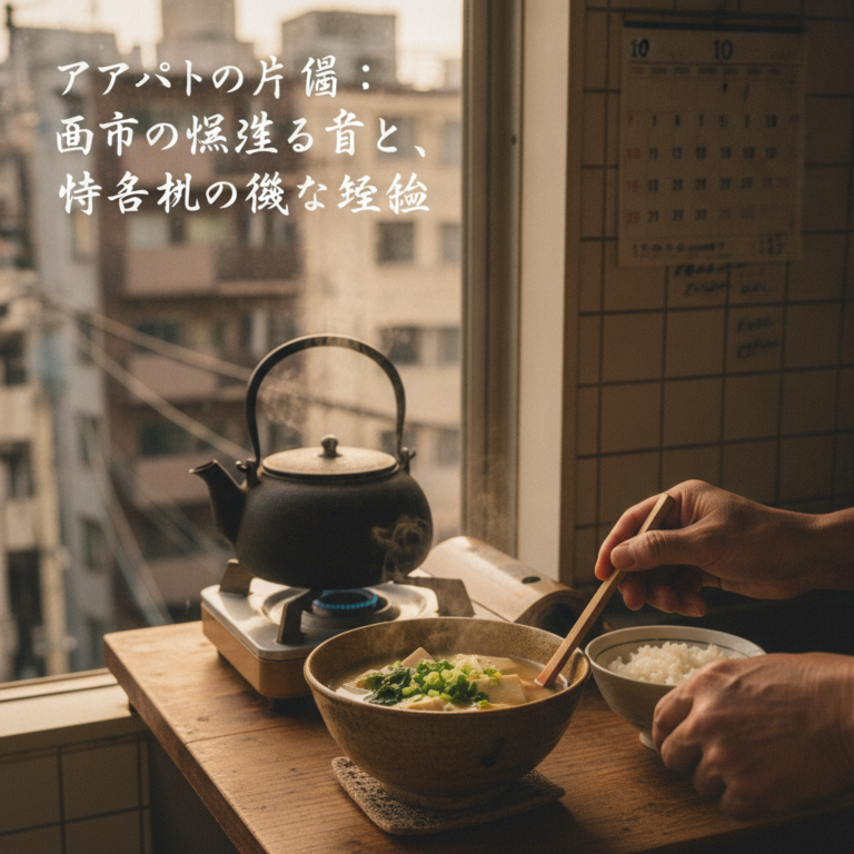 アパートの片隅：都市の煮詰まる音と、味噌汁の微かな均衡