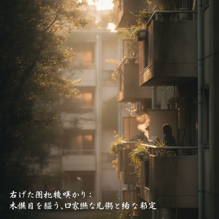古びた団地の薄明かり：木漏れ日を縫う、日常の微細な反響と静かな充足