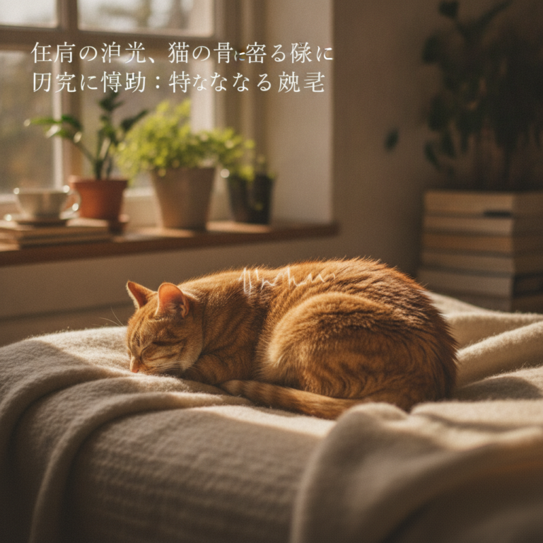 午後の陽光、猫の背に宿る微かな脈動：日常に潜む静かなる歓喜