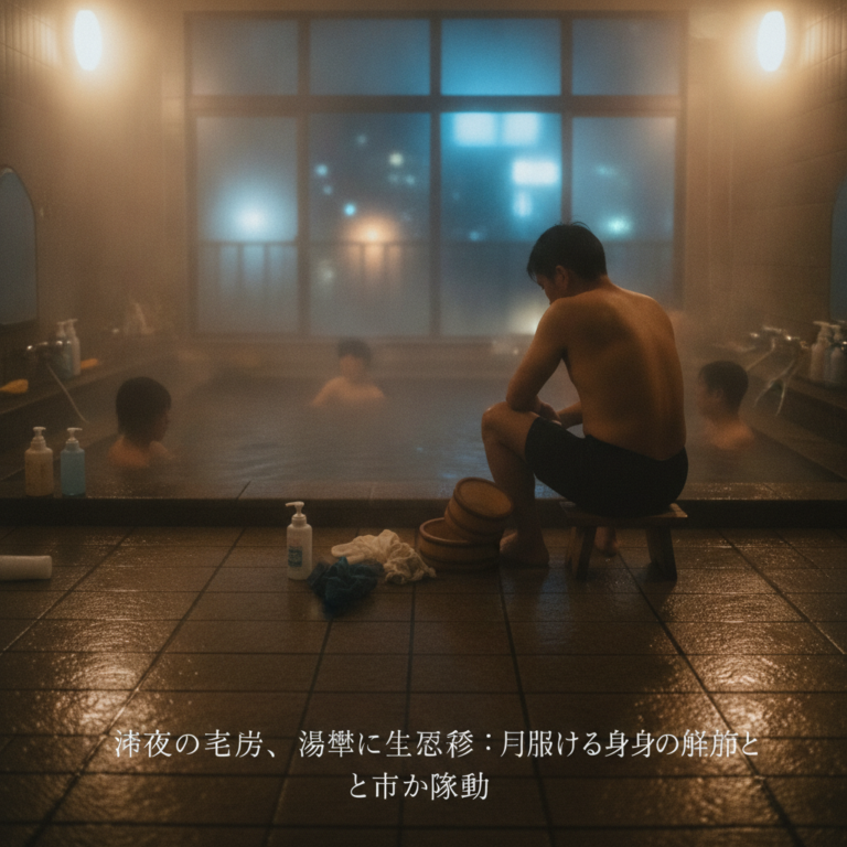 深夜の銭湯、湯煙に滲む生の残滓：反復する身体の解放と都市の脈動