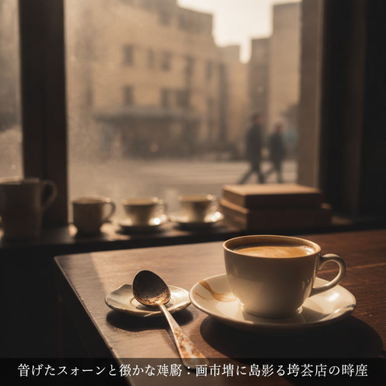 錆びたスプーンと微かな喧騒：都市の片隅に息衝く喫茶店の午後