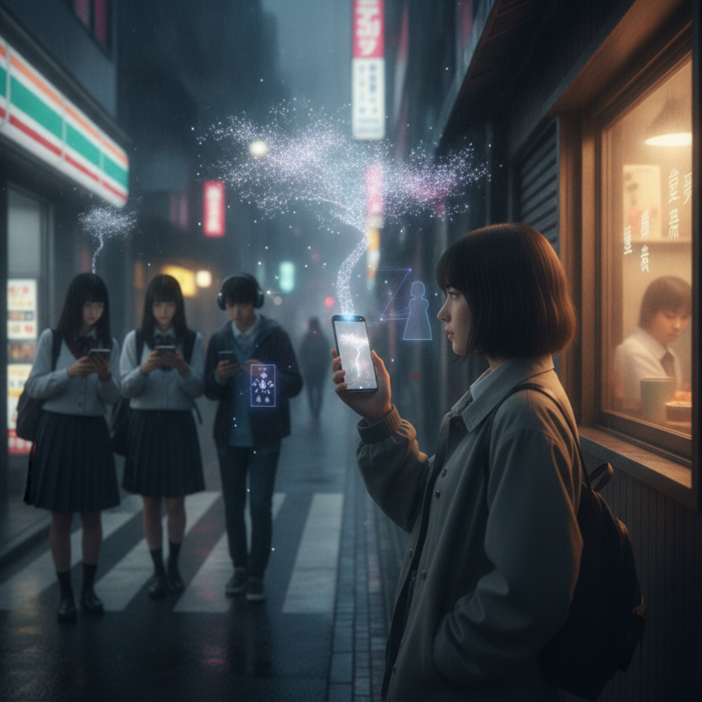 都市の余白に綴られる感情：ARが紡ぐ、はかない邂逅