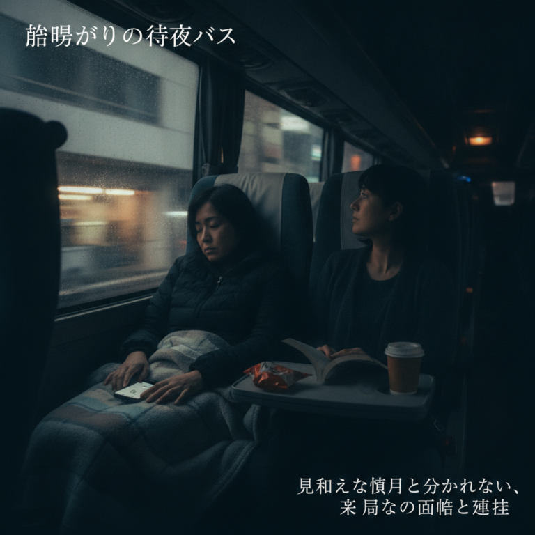 薄明かりの深夜バス：見知らぬ隣人と分かち合う、束の間の孤独と連帯