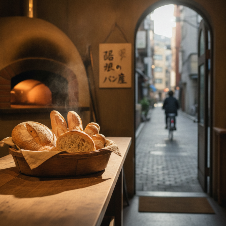 路地裏のパン屋に宿る、小麦の記憶と都市の鼓動：焼きたての香りが紡ぐ朝の静寂