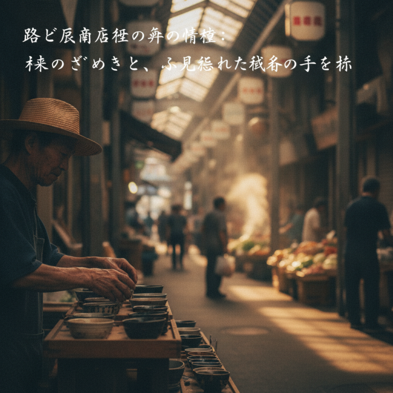 路地裏商店街の朝の情景：市場のざわめきと、ふと見つけた職人の手の跡